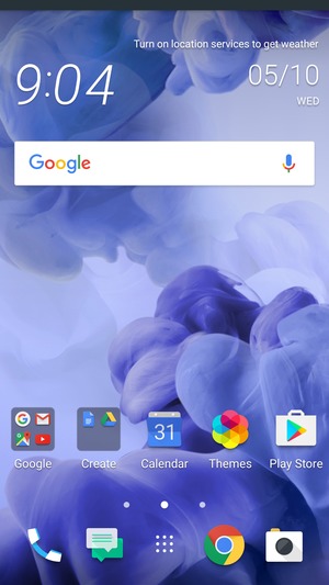 Slide down the top menu