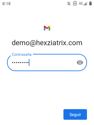 Introduzca su contraseña y seleccione Seguir