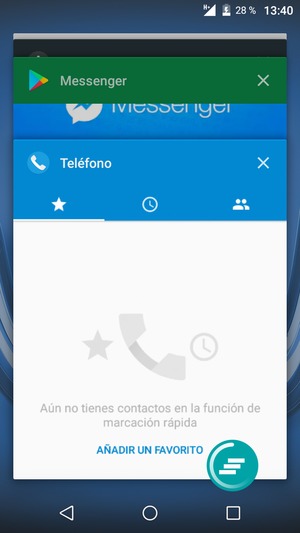 Seleccione el icono Eliminar para cerrar todas las aplicaciones en ejecución