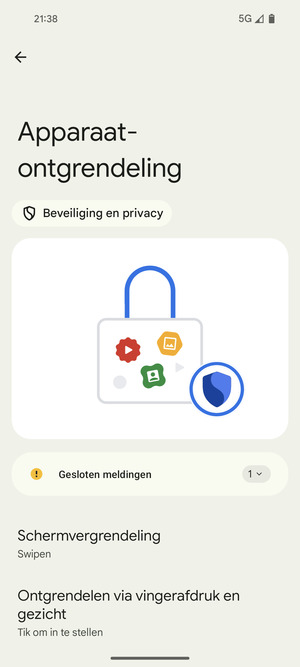 Selecteer Schermvergrendeling