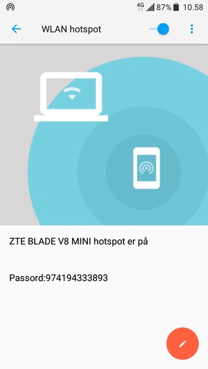 Telefonen din er konfigurert for bruk som et modem