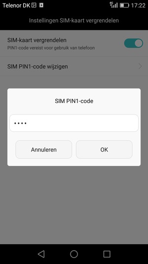 Voer uw Oude SIM PIN-code in en selecteer OK