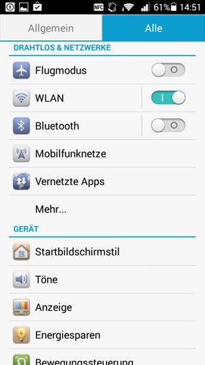 Wählen Sie Mobilfunknetze