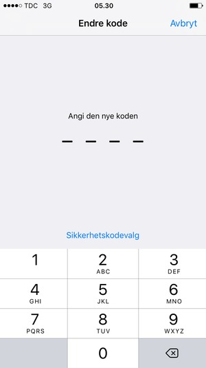Skriv inn den nye koden