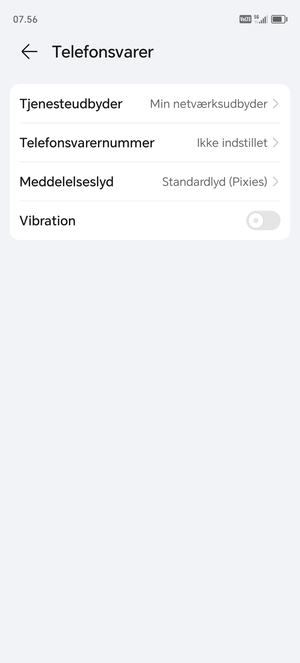 Vælg Telefonsvarernummer