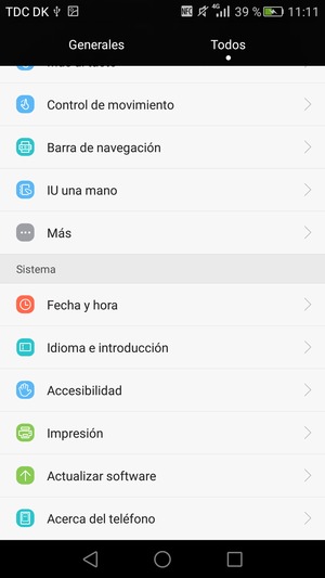 Desplácese y seleccione Actualizar software