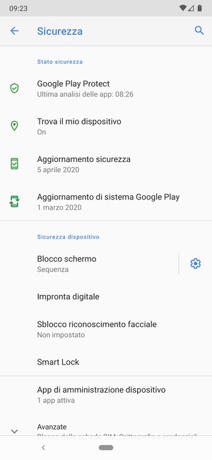 Il tuo telefono è ora protetto dal blocco schermo
