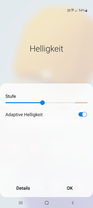 Schalten Sie Adaptive Helligkeit ein und wählen Sie OK