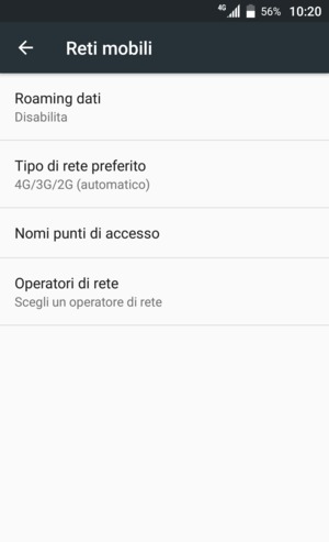 Seleziona Nomi punti di accesso