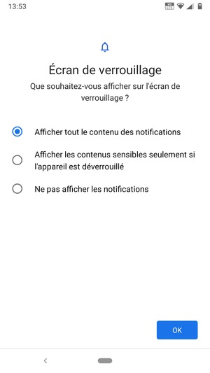 Sélectionnez votre option préférée et sélectionnez OK