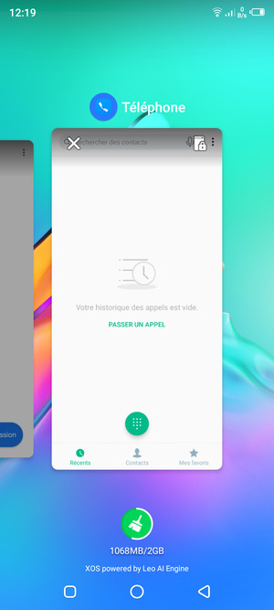 Sélectionnez l'icône Supprimer pour fermer toutes les applis en cours d'exécution