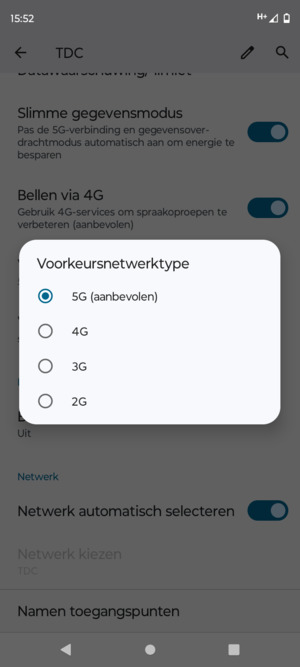 Selecteer uw voorkeursoptie