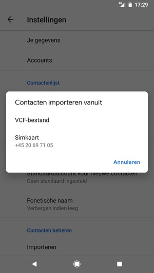 Selecteer Simkaart