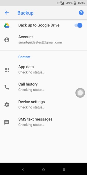 Turn on Back up to Google Drive