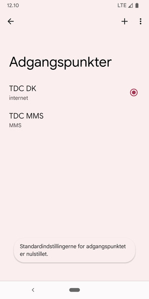 Vælg Ny APN