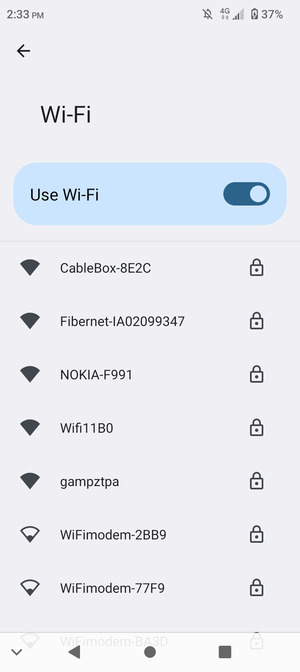 Select the wireless network you want to connect to