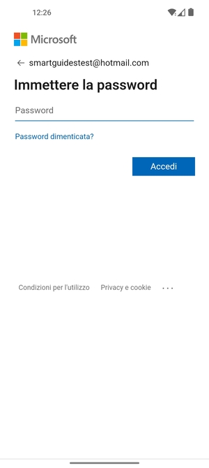 Inserisci la tua password e seleziona Accedi