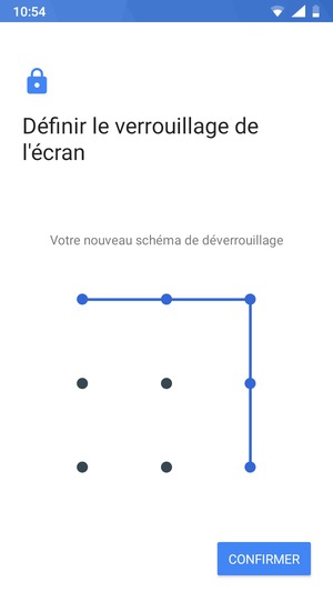 Dessinez de nouveau le schéma de déverrouillage et sélectionnez CONFIRMER