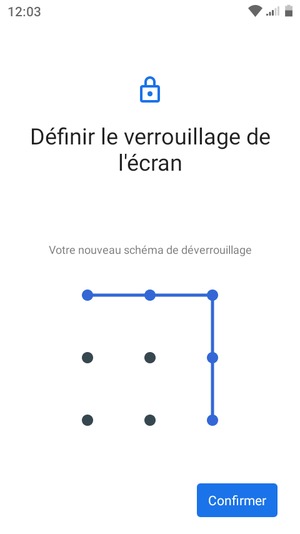 Dessinez de nouveau le schéma de déverrouillage et sélectionnez Confirmer