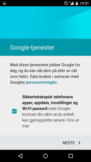 Velg NESTE