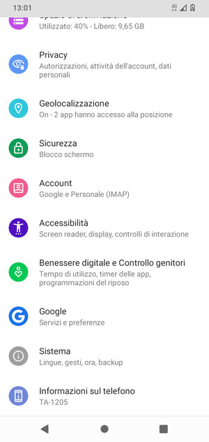 Seleziona Sicurezza