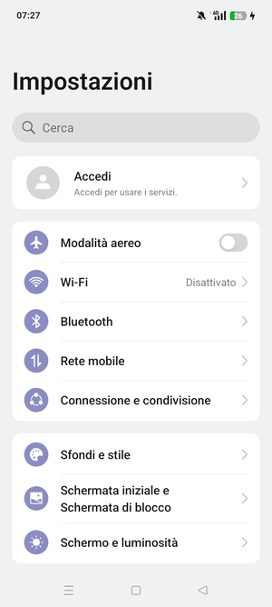 Seleziona Rete mobile
