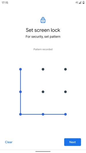 Draw an unlock pattern and select Next
