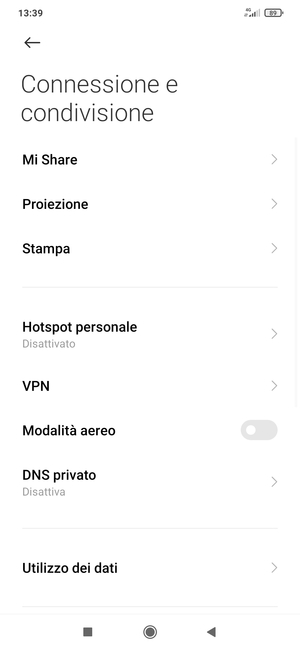 Seleziona Hotspot personale