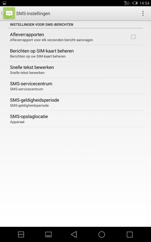 Selecteer SMS-servicecentrum