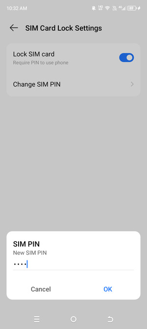 Enter your New SIM PIN and select OK