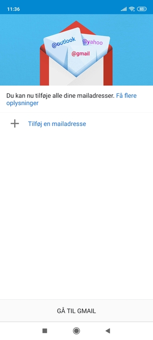 Vælg Tilføj en mailadresse