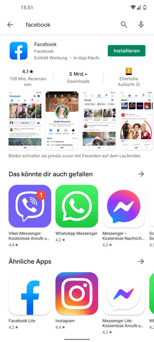 Wählen Sie die App