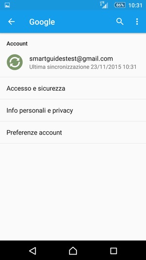 Seleziona il tuo account