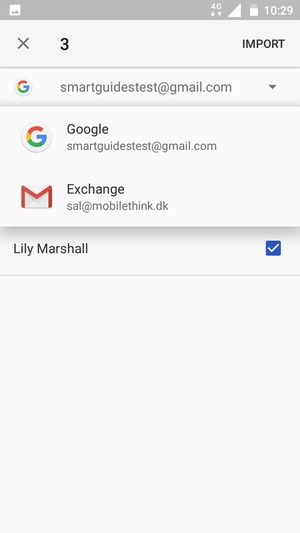 Select your Google account