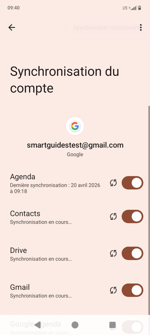 Vos informations seront synchronisées