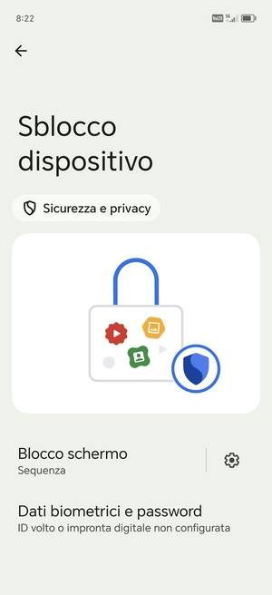 Il tuo telefono è ora protetto dal blocco schermo