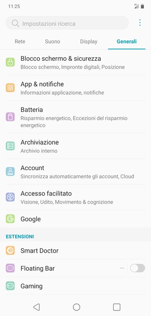 Seleziona Blocco schermo & sicurezza