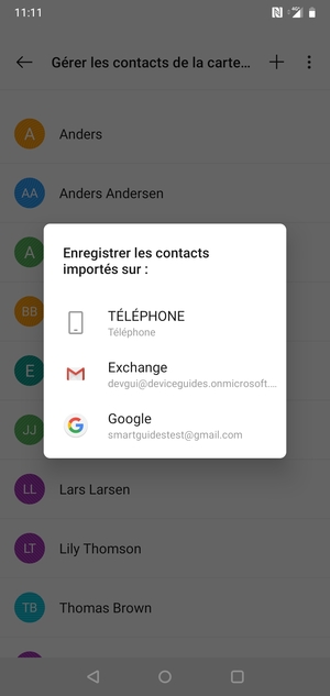 Sélectionnez votre compte Google
