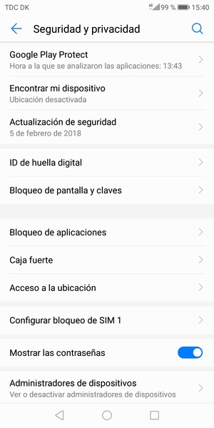 Seleccione Configurar bloqueo de SIM