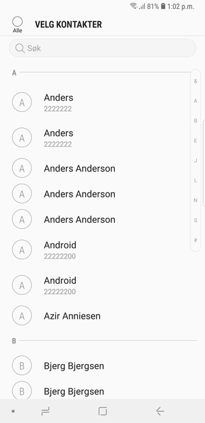 Kryss av i Alle avkrysningsboksen