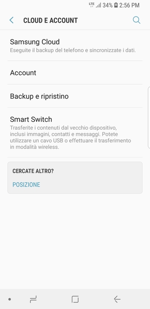 Seleziona Backup e ripristino