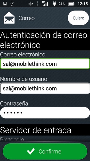 Introduzca Nombre de usuario