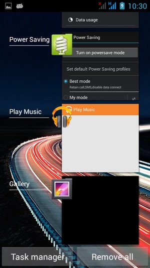 Select Remove all to close all running apps