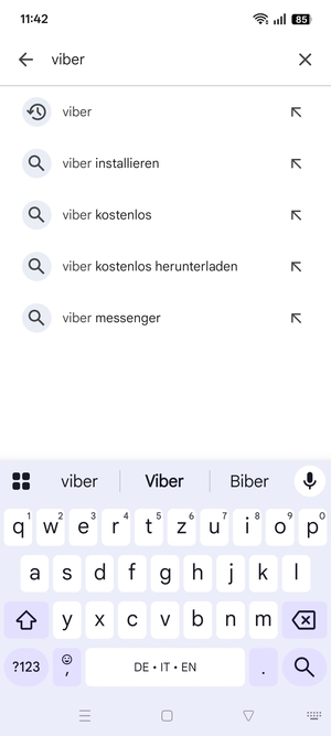 Geben Sie den Namen der App ein und wählen Sie Suchen