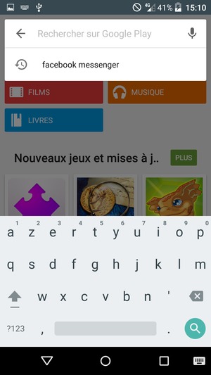 Saisissez le nom de l'appli et sélectionnez Rechercher