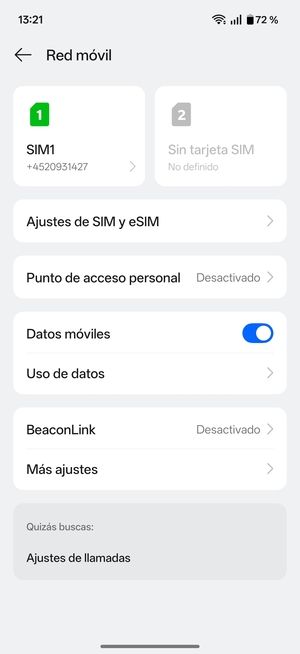 Seleccione Ajustes de SIM y eSIM