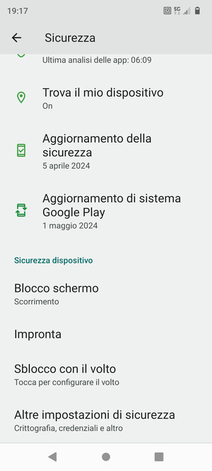 Scorri e seleziona Altre impostazioni di sicurezza