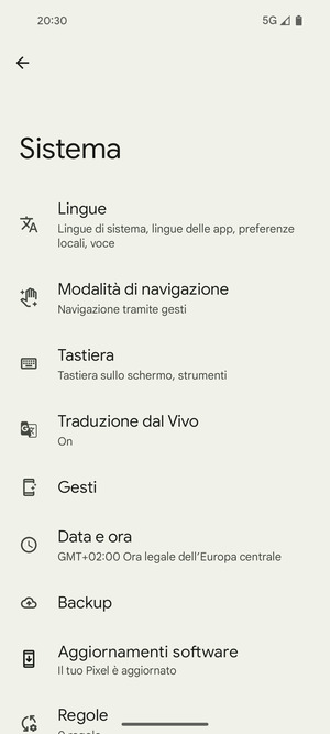 Seleziona Backup
