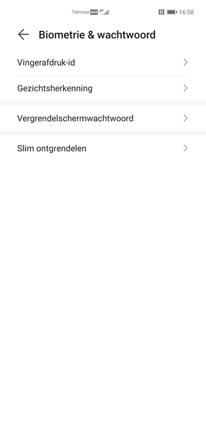Selecteer Vergrendelschermwachtwoord