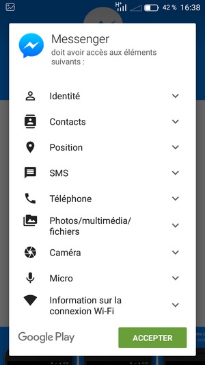 Sélectionnez ACCEPTER